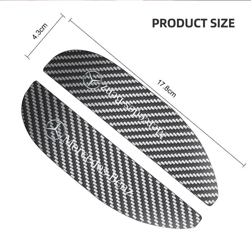 2Pcs Car Rearview Mirror Rain Eyebrow Carbon Fiber For Mercedes Benz B/C/E/S Clase A C200L GLC GLK W166 W163 W221 Car Accesorios