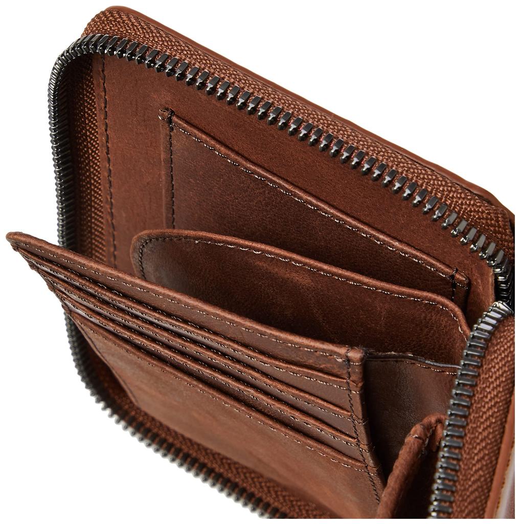 [NOMADOI] Alabama Bifold Wallet, Medium Round, Brown, One Size