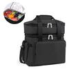 Insulated Lunch Bag 18L Double Deck Large Reusable Lunch Box Leakproof Expandable Tote Cooler Bag with Multi-Function Pocket for Work Adult Picnic