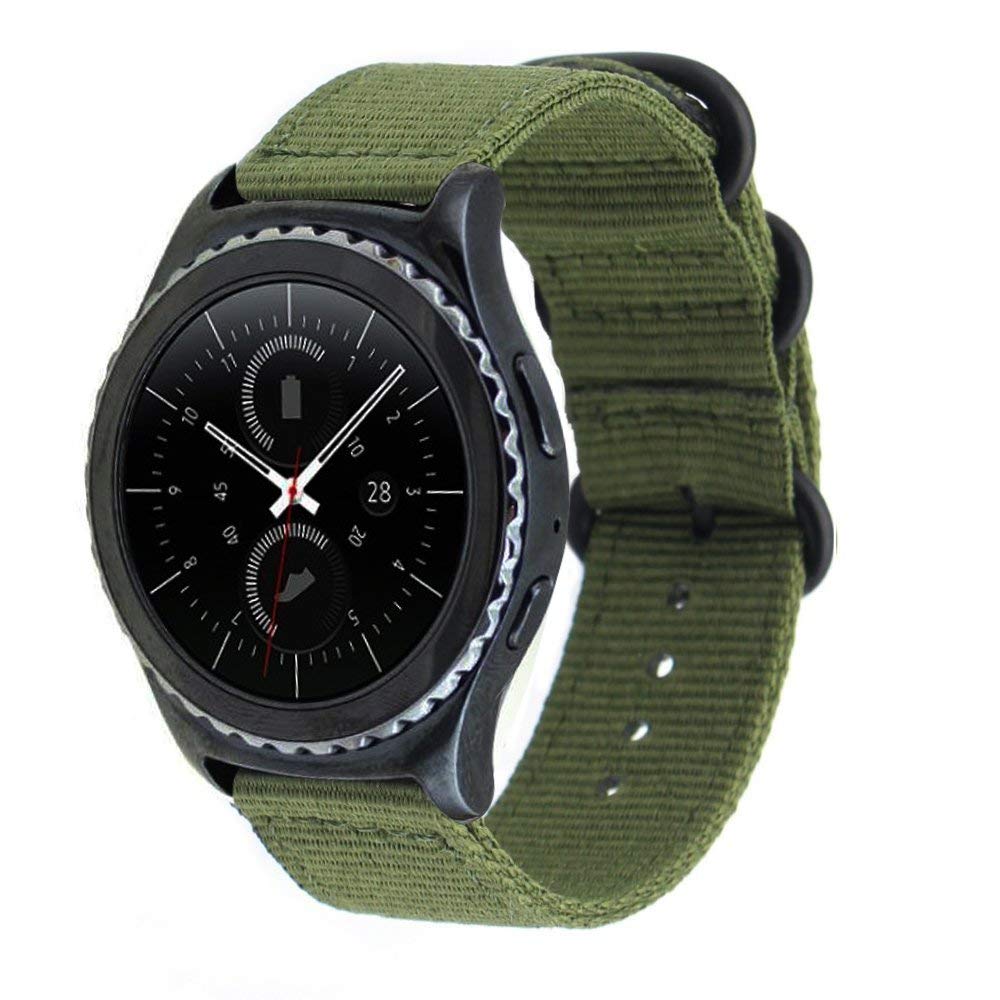 

For Suunto 9/Suunto 9 Baro Nylon Watch Strap Three Heavy Buckles Watch Band Replacement 24mm Rainbow