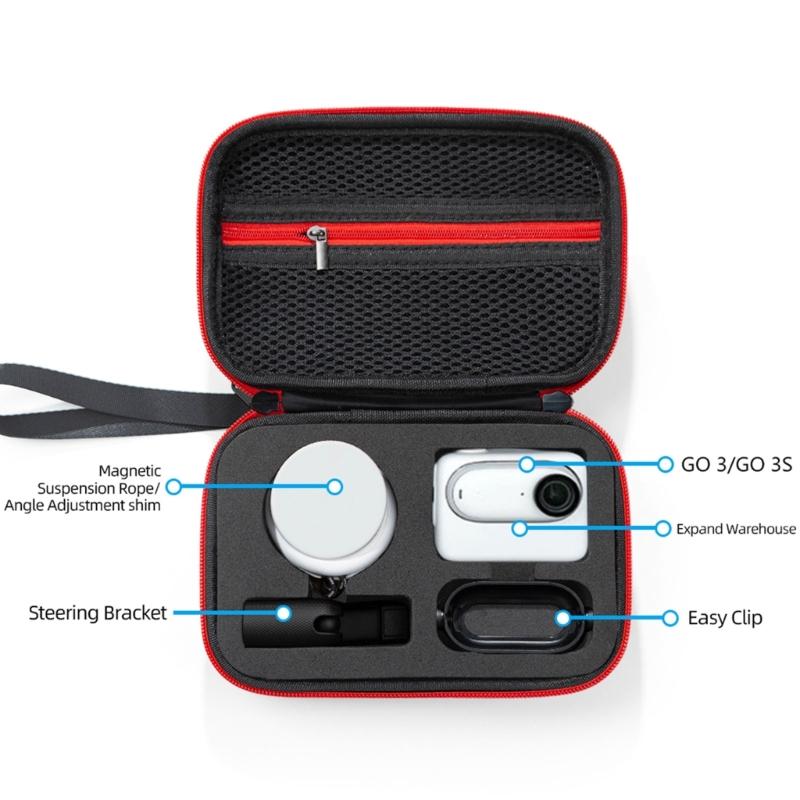 Travel Case Protective Organizers for GO 3S Camera, AntiScratch Hard Case With Organized Pockets