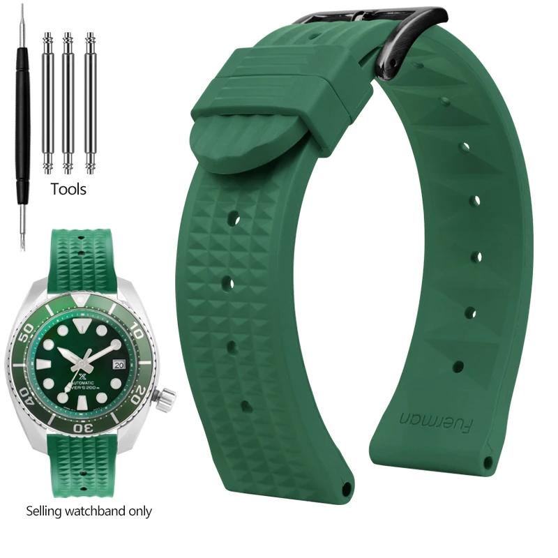 

For Seiko Prospex Skx007 SRP307 313 SKX779 SKX781 Water Ghost 20mm 22mm Diver Rubber Watch Strap Men Waffle Silicone Watchband 22mm