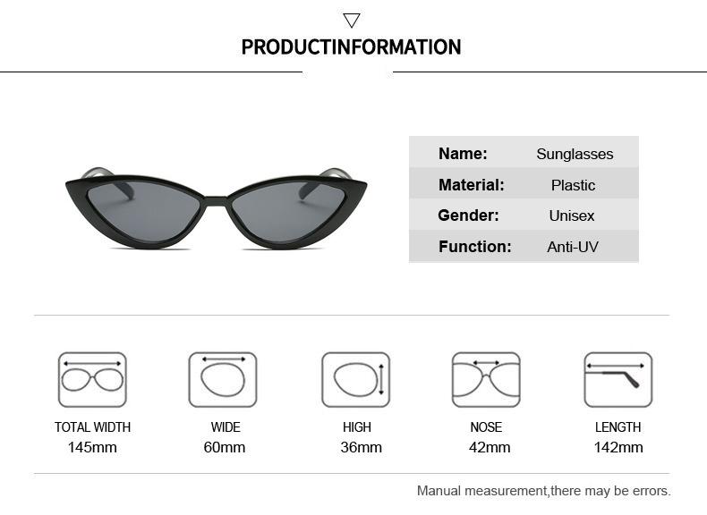 New Vintage Black Cat Eye Sunglasses Woman Fashion Brand Designer Mirror Small Frame Cateye Sun Glasses For Female Shades UV400