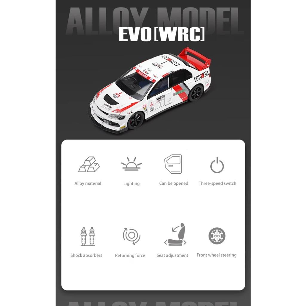 1/32 Mitsubishi Lancer Evolution EVO WRC Alloy Model Car Toy Diecasts Metal Casting Sound and Light Car Toy for Children Vehicle