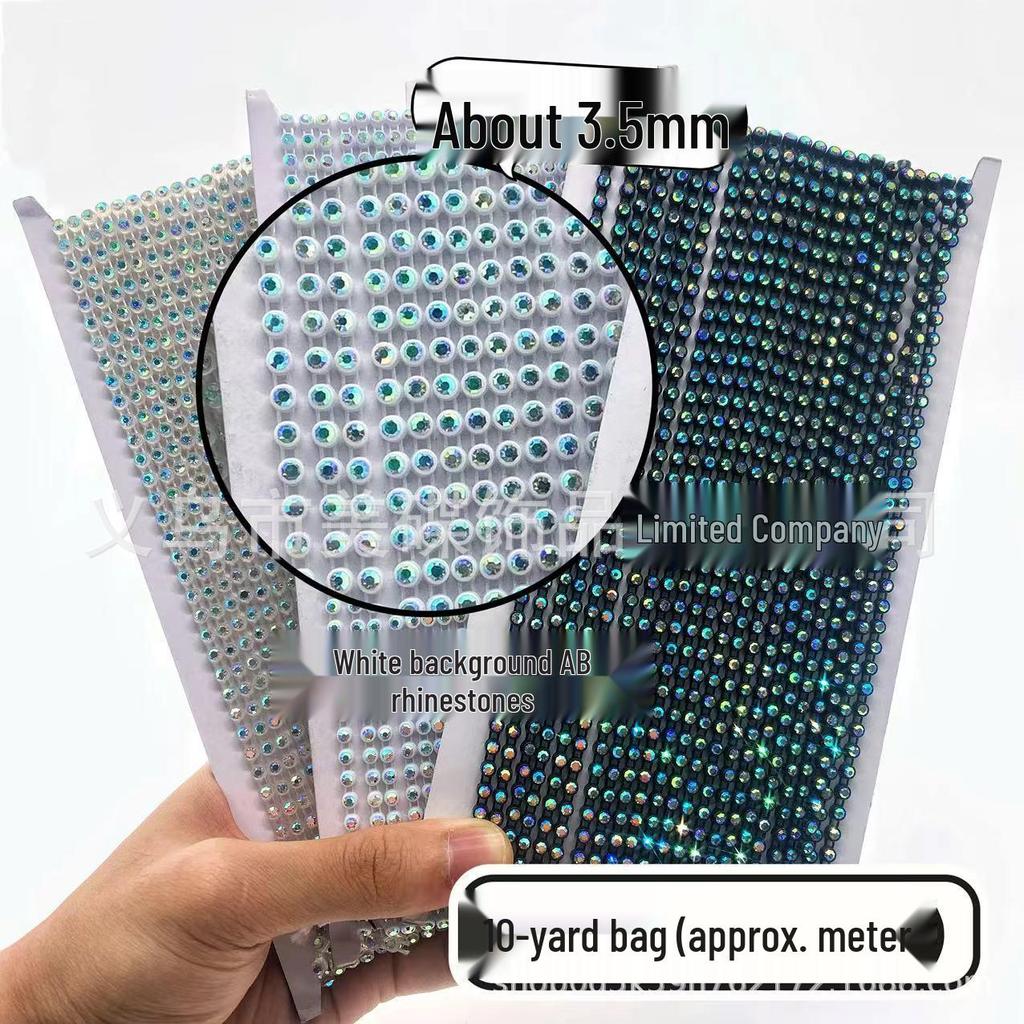 2.5-6.5mm Rhinestone Hand-Sewn Threads for Ethnic Clothing Decoration, DIY Lace Trimmings, Rhinestone-Embellished Chain