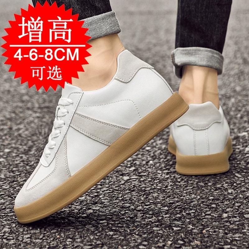 Nové topánky na zvýšenie výšky pre mužov 6 8 10 cm Neviditeľné tenisky na platforme Biela koža Športové Zapatillas De Hombre Veľké veľkosti 45