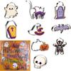 OHOME 9 PCS Halloween Cookie Cutters Kit Halloween Party Favors - Shaped In Bat Ghost Cat Pumpkin Coffin | Stainless Steel Halloween Party