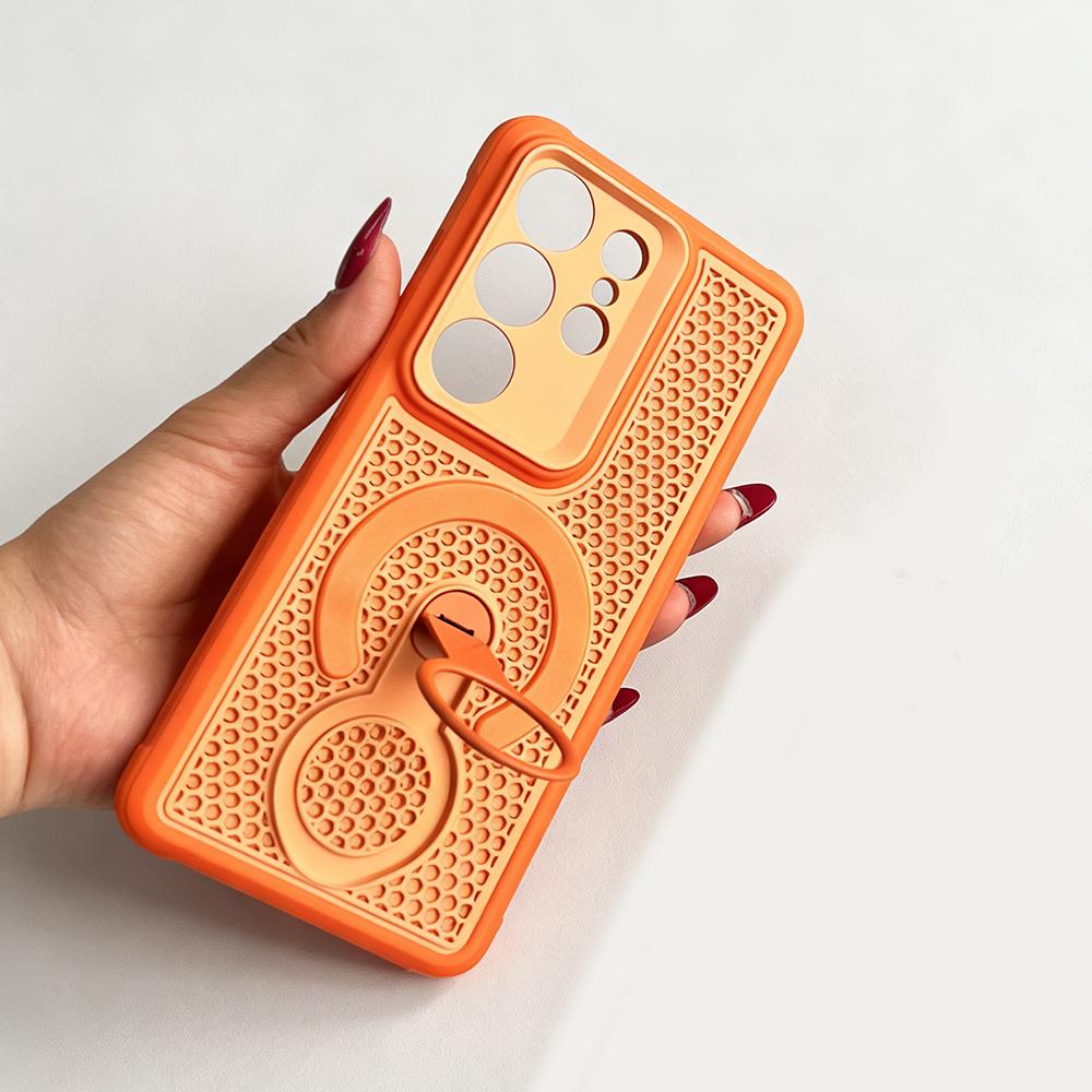Cooling Breathable For Magsafe Rotating Holder Case For Samsung S26Ultra S26Plus Heat Dissipation Magnetic Grip Bracket Cover
