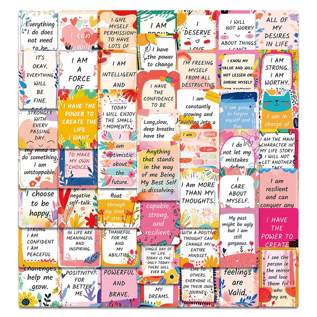 50 English Workplace Motivation Text Cards Self-Discipline Text Inspirational Quotes Positive Energy Postcards Greeting Cards
