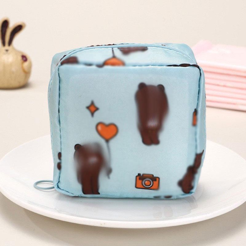 Corduroy Menstrual Pad Storage Bag - Portable Period Bag for Girls and Students