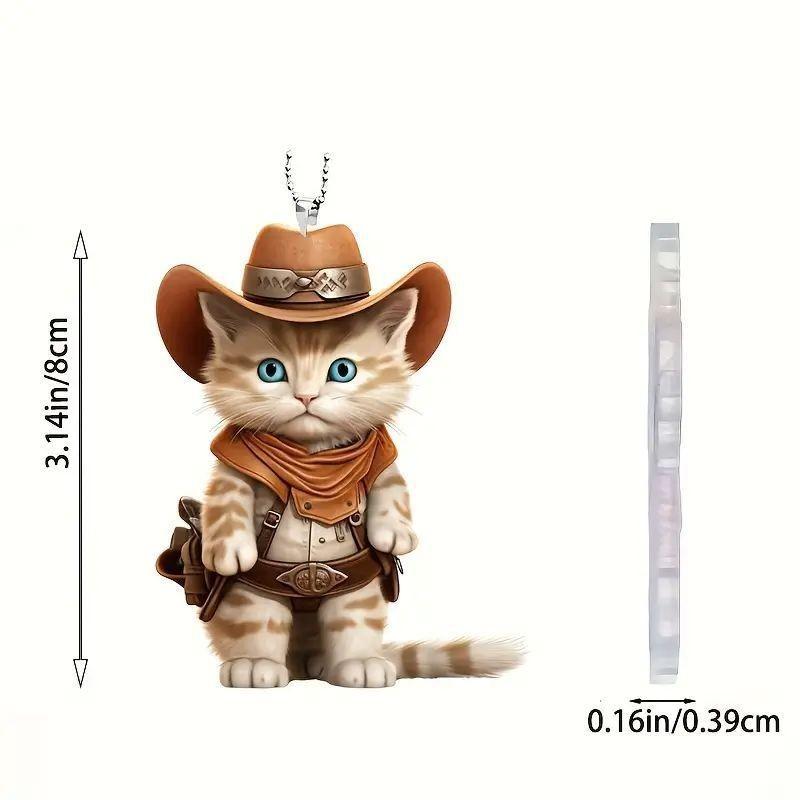 Cute Cartoon Acrylic Cat Pendant For Car Interior Decoration Stylish Accessories