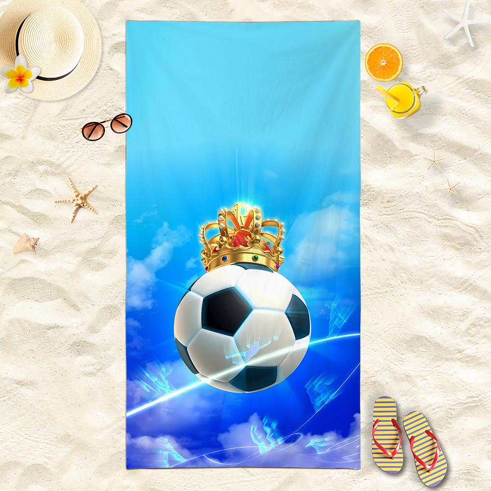 2025 Nuovo Asciugamano da Spiaggia Calcio a Tema Calcio Asciugamano da Bagno in Microfibra per Adulti Asciugamano da Mare ad Asciugatura Rapida