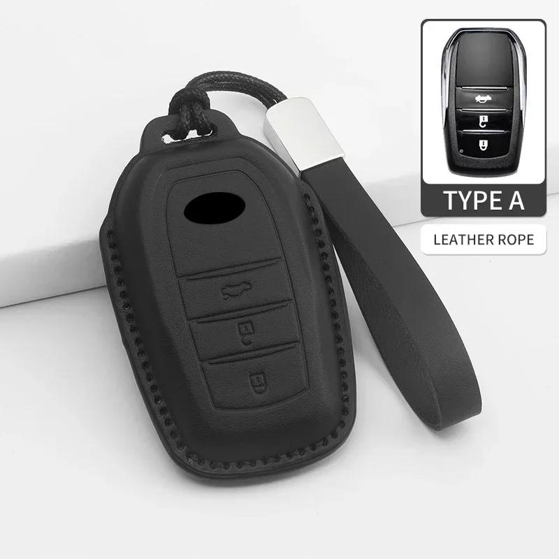 2/3 Tasten Auto Schlüsselhülle Schale Fob für Toyota Prius Camry Corolla CHR C-HR RAV4 Land Cruiser Fernbedienung Schlüsselanhänger PU Zubehör