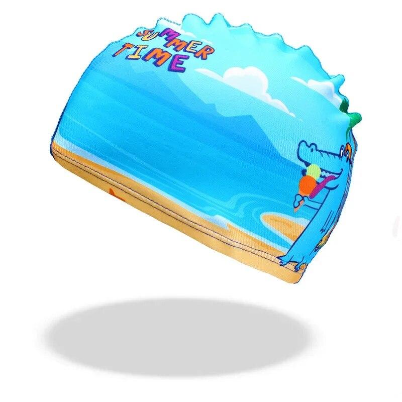 Children Cartoon Swimming Caps Animal Dinosaur Print Boys Girls Swimming Hat Pool Equipment Kids Swimming Accessories