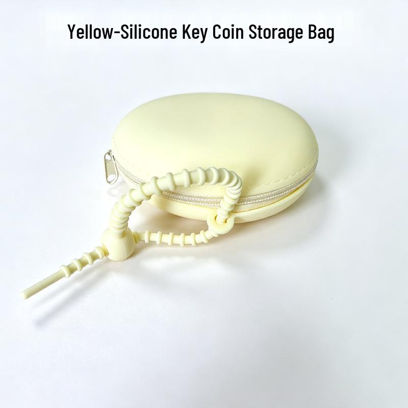 Silicone Macaron Zipper Coin and Cable Bag with Custom Logo In Various Styles