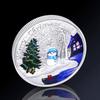 Christmas Snowman Colored Coin Elizabeth Commemorative Medal Silver Coin Christmas Eve Small Gift Tooth Fairy Colored Silver Coin
