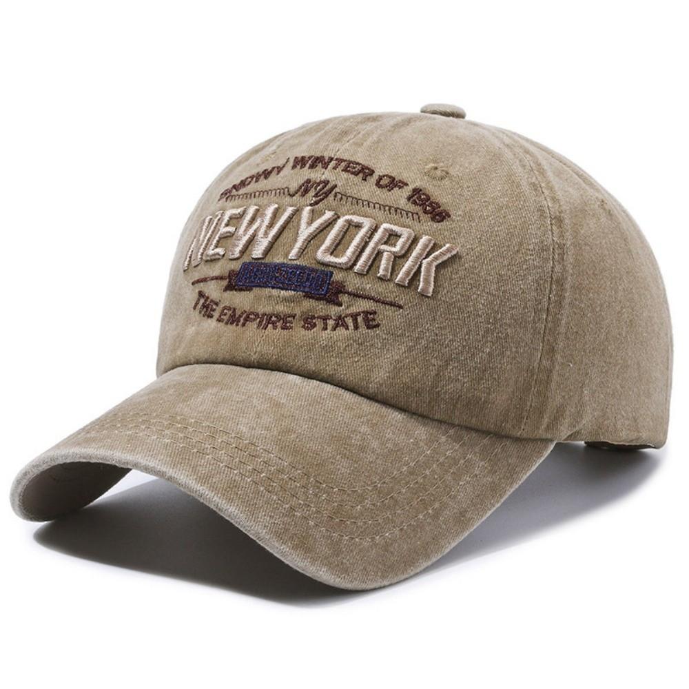 Vintage New York Letter Embroidery Baseball Cap Adjustable Hip-Hop Washed Streetwear Hat Sun Hat For Man Women