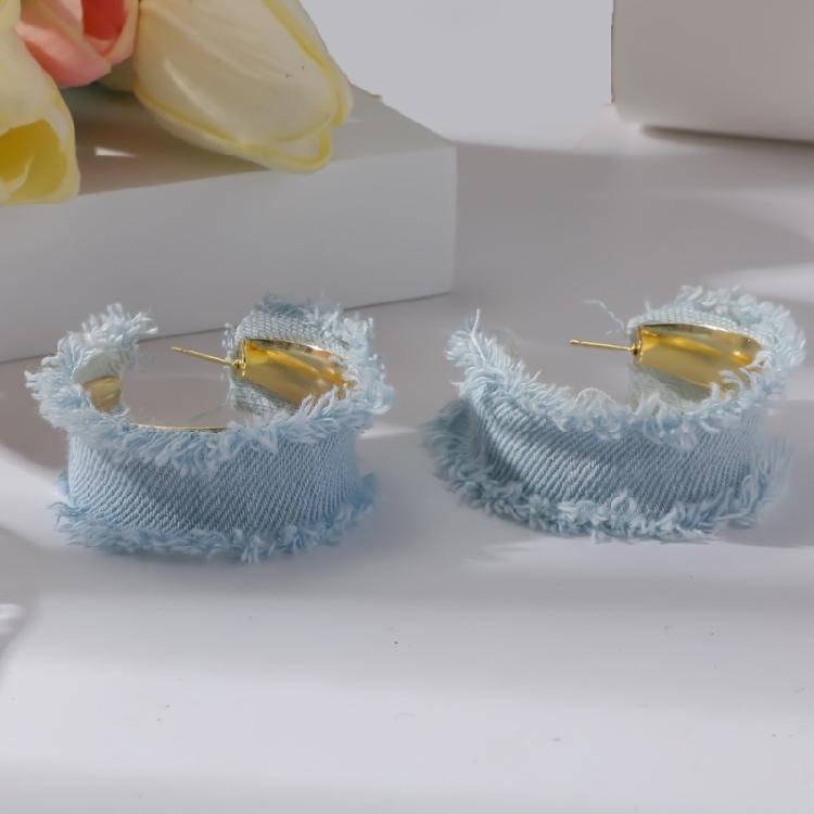 Statement Denims Blue Collar Bracelet Earrings Fashionable Jewelry Accessories Casual Party Wear Set for Women Girls
