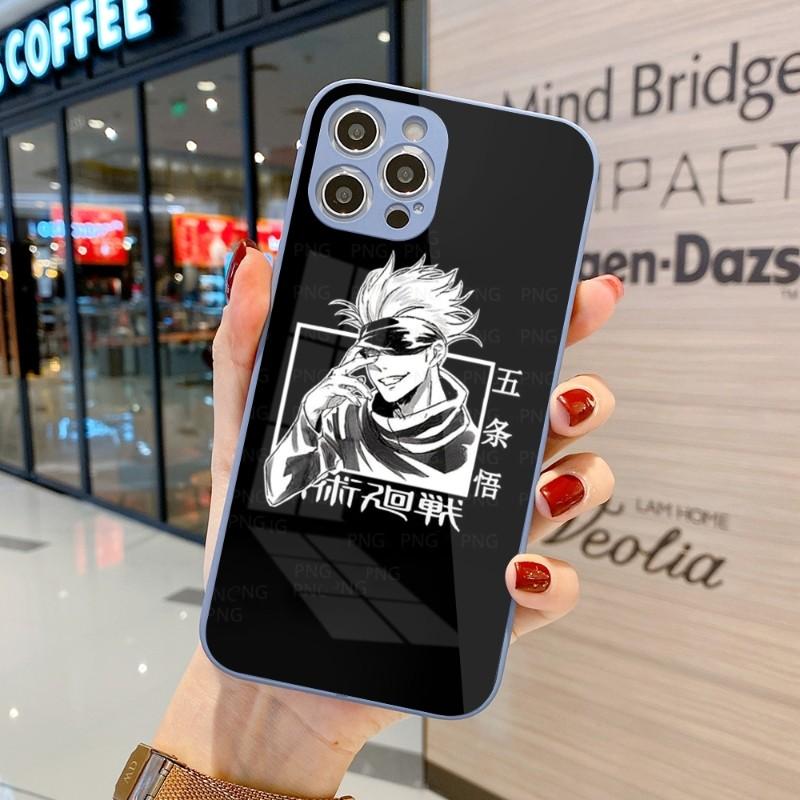 

Прохладный чехол для телефона Jujutsu Kaisen Gojo для IPhone 14 13 12 11 Pro Max X XR XS 8 7 Plus Цветной чехол для телефона из жидкого стекла iPhone 11 Pro Max