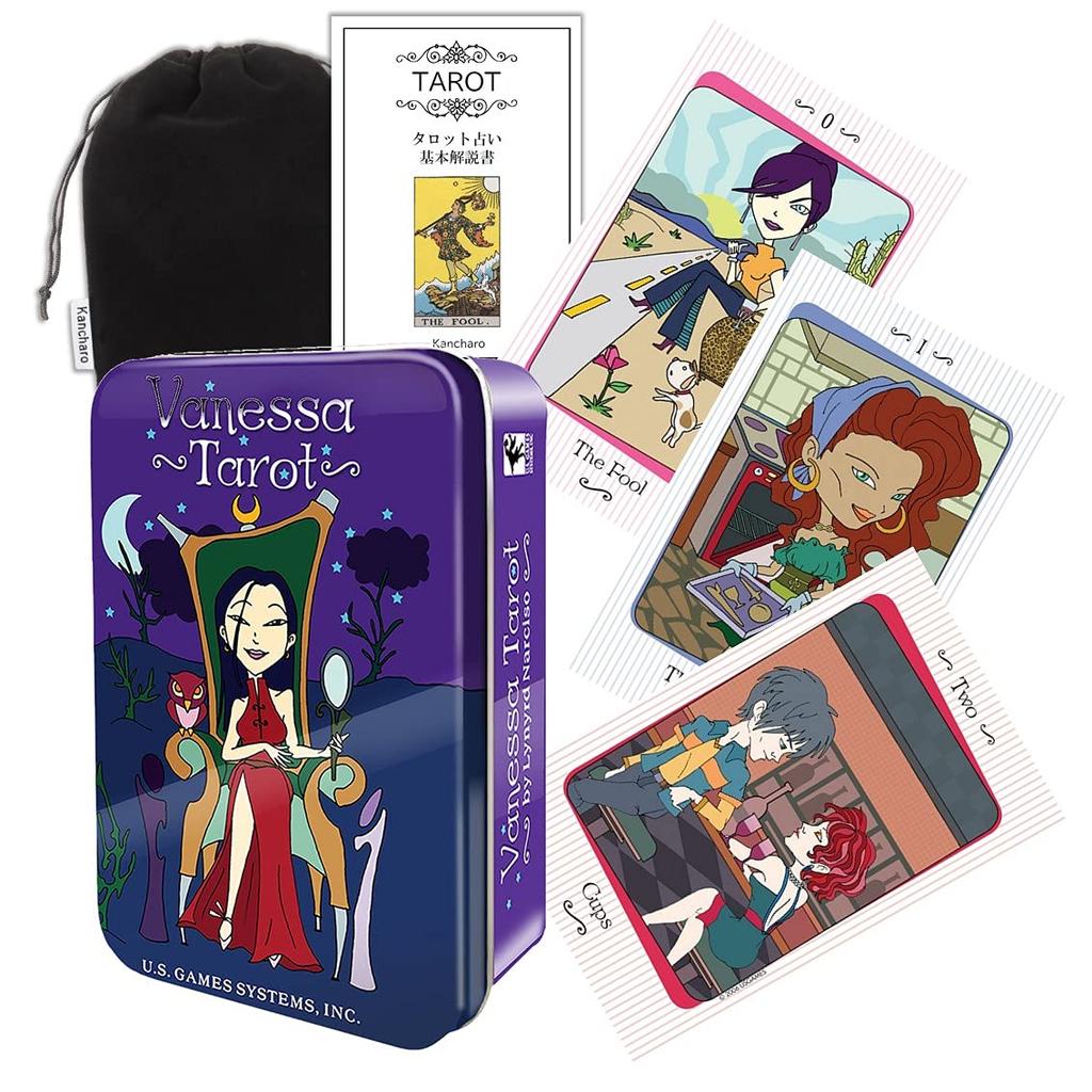 Kancharo Tarot Card Set Includes Japanese Tarot Card Instructions Pouch 78-Card [Vanessa Tarot] & (Authentic)