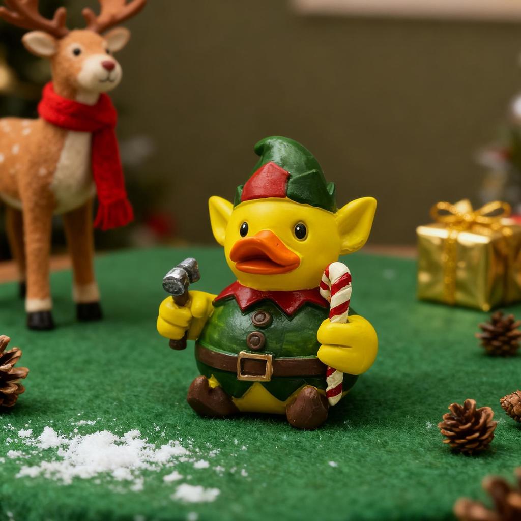 Duck Garden Statue Resin Christmas Art Decoration Animal Collectible Figurines For Home Living Room Bedroom Workplace Classroom