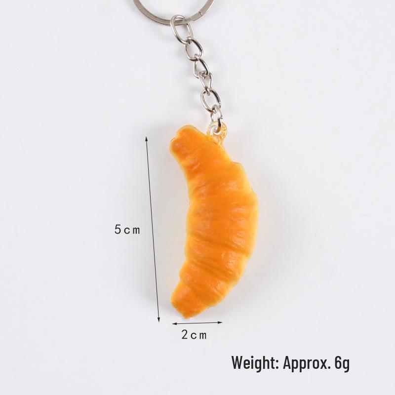 Mini Bread Keychain: Croissant & Pineapple Bun Squeeze Toy