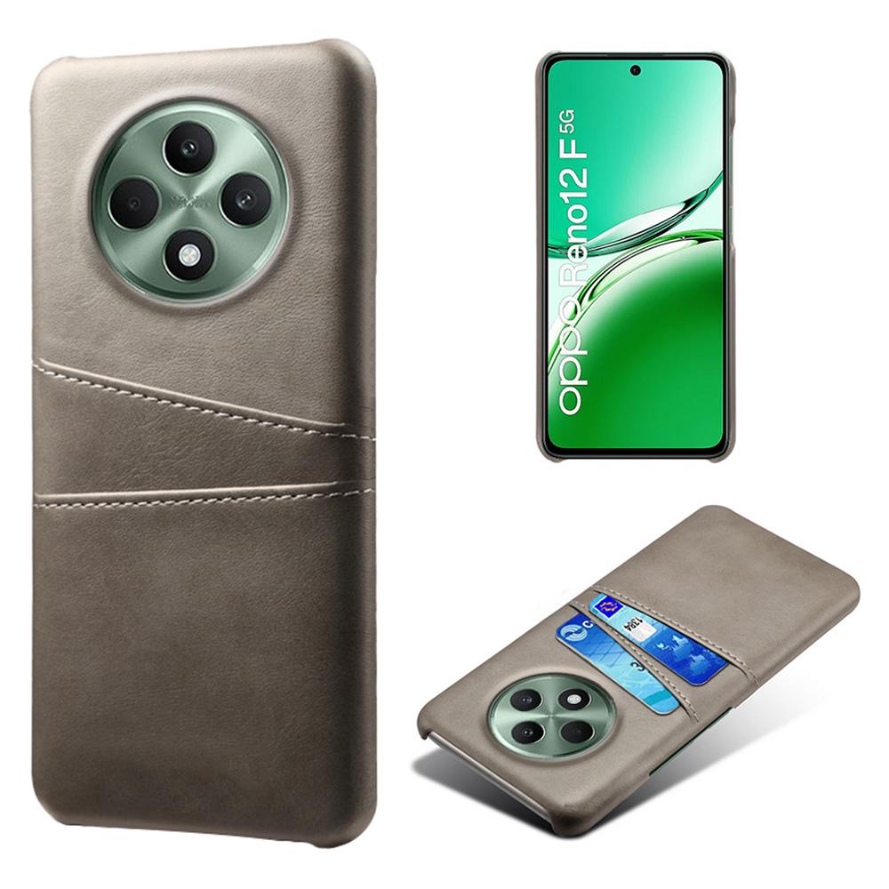 For Oppo Reno12 F 5G Case Dual Card Slots PU Leather+Hard PC Phone Cover