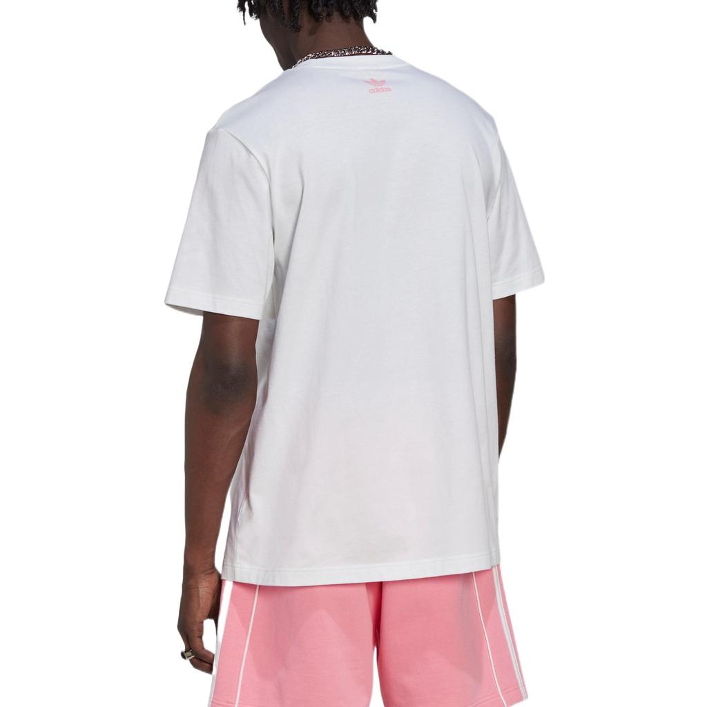 Adidas Originals Trefoil Front Large Logo Print Crew Neck T-Shirt Men Tops White HK7334