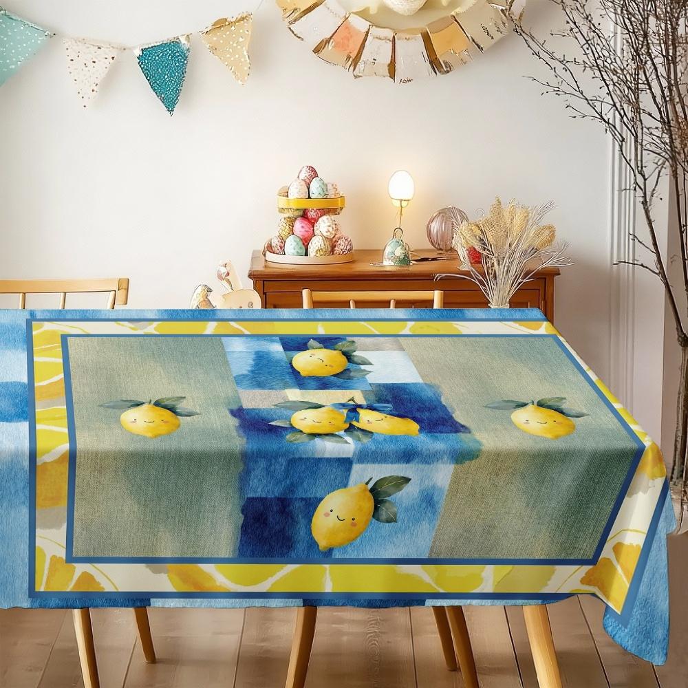 Rechteckige Tischdecke mit Zitronenmuster für Tischdekoration, Feier, Wasserdicht, Wiederverwendbar, Tischdecken für Tisch, Küche, Esszimmer, Terrasse