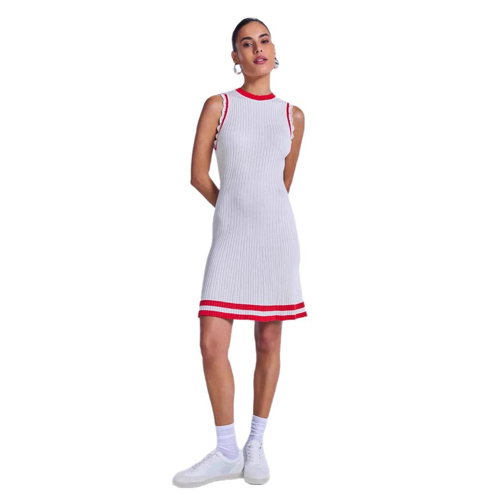 2026 Spring and Summer New European and American Skirts, Short Women's Clothing Temperament Casual Versatile Contrasting Color Knitted Dress Women