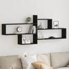 Wall Shelf Black Oak Effect 167.5x18x68 cm Engineered Wood