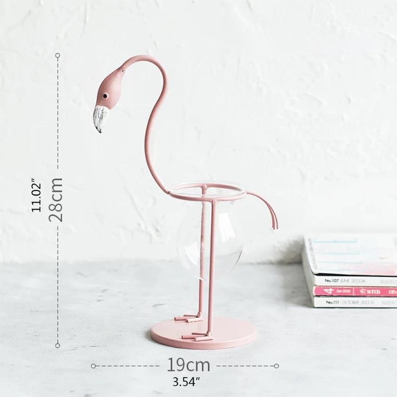 Forma Animale Flamingo Vaso da Fiori Caratteristico Carino Accessorio Decorazione Matrimonio Natale Pianta da Tavolo Bonsai Vaso