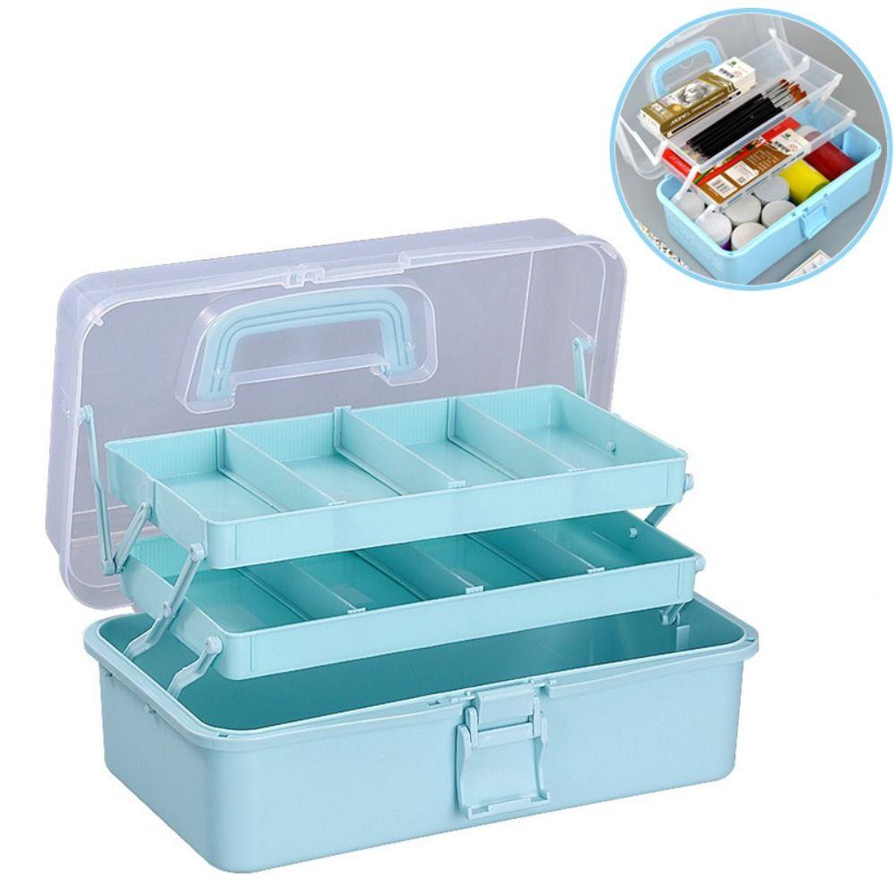 Three-layer Sewing Storage Box Transparent Portable Hardware Tool Box New Craft Storage Box