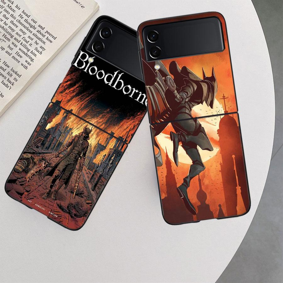 Game Bloodborne Phone Case For Samsung Z Flip 7 6 5G Galaxy Z Flip 5 4 3 Black Hard Cell Cover Luxury PC Shell Coque