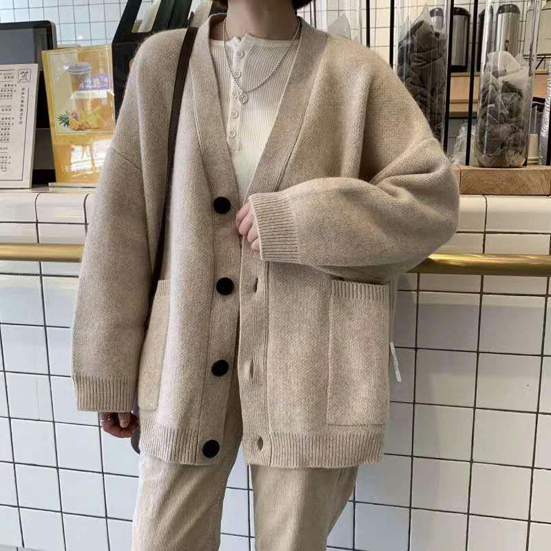 Women's Korean-Style Loose Knitted Cardigan - Early Spring Plus Size, Celebrity-Inspired