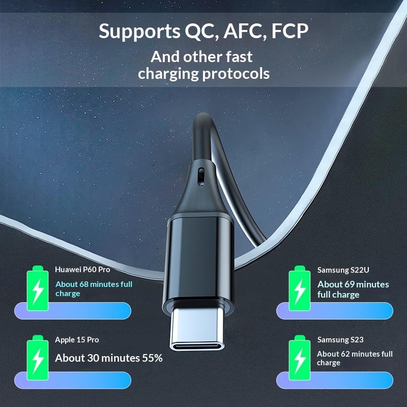 PD 30W Fast Charge Car Charger RGB Breathing Light Coiled Type C Cable Overheat Protection for Daily Commute Car Use