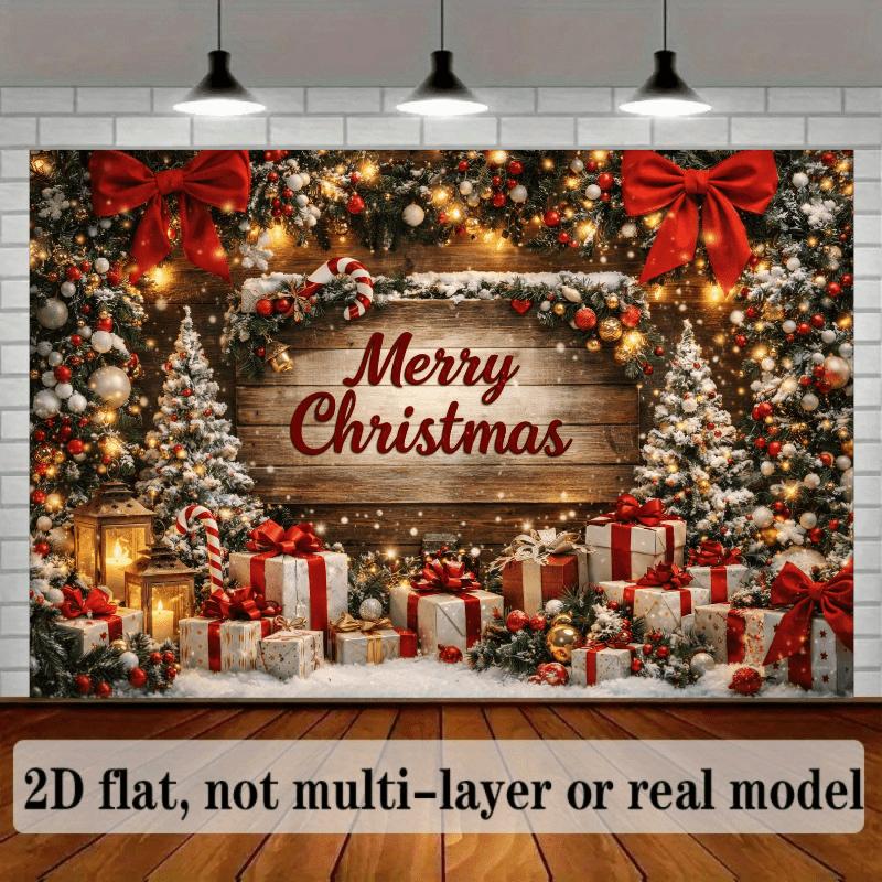 1Pcs Christmas Theme Brick Decoration Background Winter Backdrop Decorations For Photo Studio Photo Booth Christams Party