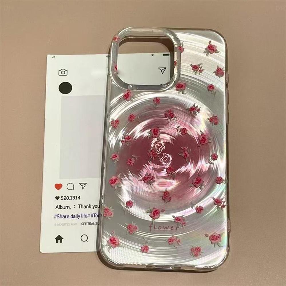 Iridescent Glossy Phone Case for iPhone 11 13 14 15 16 17 Pro 17 13 14 15 Pro Max High Quality Fantasy Floral Style Full Protection Shell
