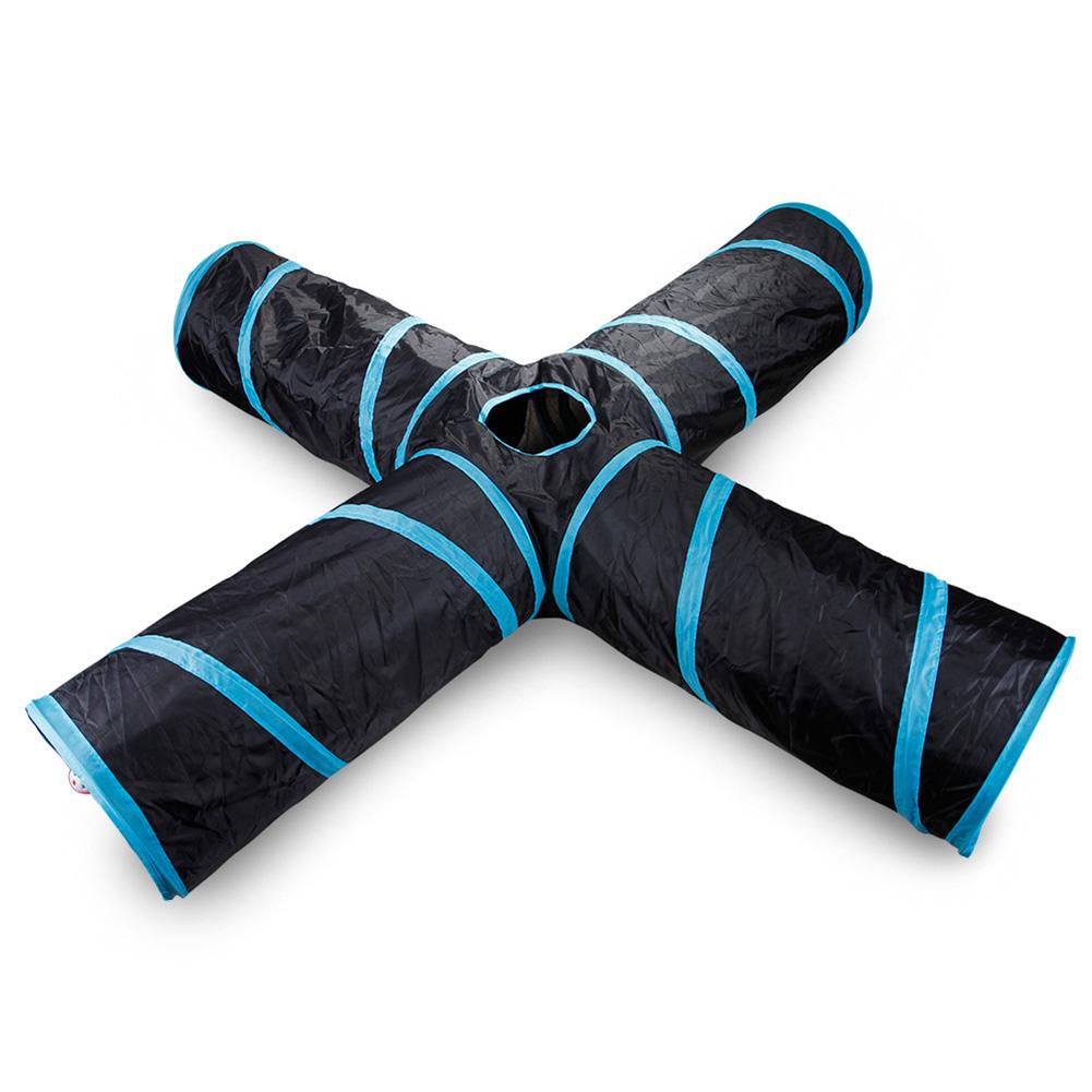 2-5-way Collapsible Cat Tunnel Tube Indoor Kitten Tunnel Toy Pet Self-entertainment Toy Puppy Peek Hole Rabbit Hamster Toys