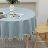 Decorative Tablecloth Solid Color Stain Resistant Washable Easy Care Dining Table Mat Round Tablecloth Ornament