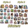18pcs Self-made Cute cartoon dragon reading Stickers DIY Stickers Diary Album Decoration Scrapbooking Waterproof Mobile Phone