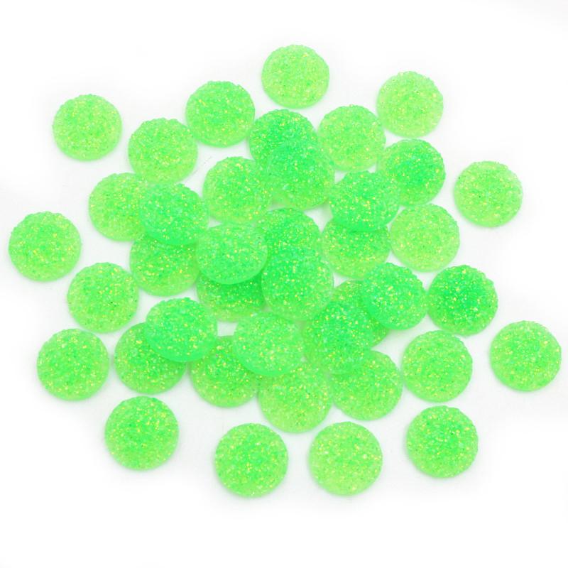 40 Stück/Los 8mm 10mm 12mm Mixfarben Druzy Naturstein Konvex Flachrücken Harz Cabochons DIY Schmuckherstellung Zubehör Zubehör