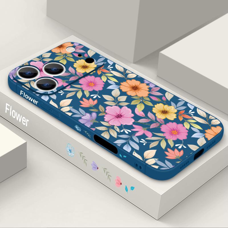 Romantic Rose Flower Pattern Lanyard Case For iPhone 17 Pro Max iPhone 16 15 14 13 Pro Max 11 16E 17E Soft Silicone Phone Back Cover