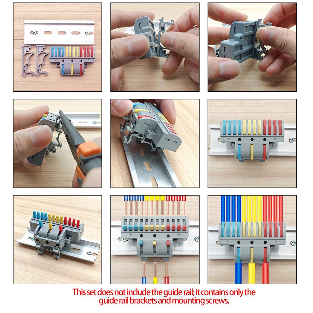 CTRICALVER Quick Splice Electrical Terminal Assortment 14AWG Pin Wiring Rail Screw Mount Compatible 2.5mm², 3-12 Connectors, 4-Pack - &
