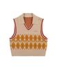 Lesonnet Logo And Argyle Knit Vest Beige