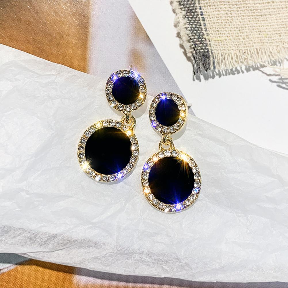 Female Pendant Earrings Alloy Earring Inlaid Artificial Gems Fashion Eardrops