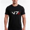 Tričko s logem Mass Effect N7 Letní ležérní bavlněné tričko Oversized Streetwear Topy Vintage Grafický potisk Volný střih Krátký rukáv