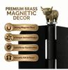 Pack of 6 Brasses Animal Hinge Toppers Decorations Handcrafted Miniature Sculptures Door Hinge Head for Home Bookshelf Display
