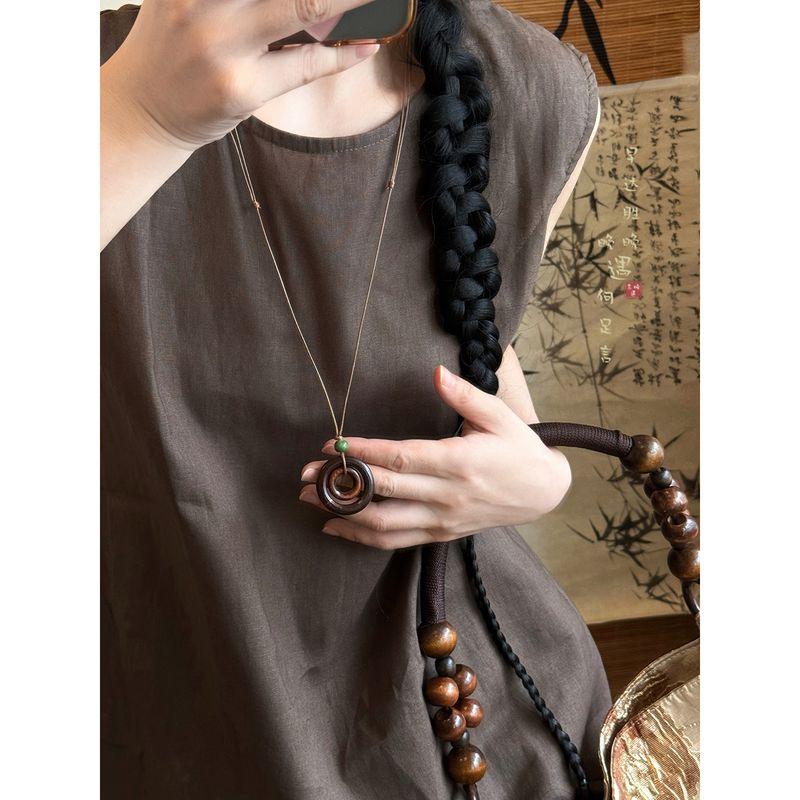 

Керамическая подвеска в древнем стиле, женское ожерелье, новый китайский стиль, национальный стиль, длинный шнурок, цепочка для свитера, аксессуары, повседневные украшения-джокер Wutong Rain