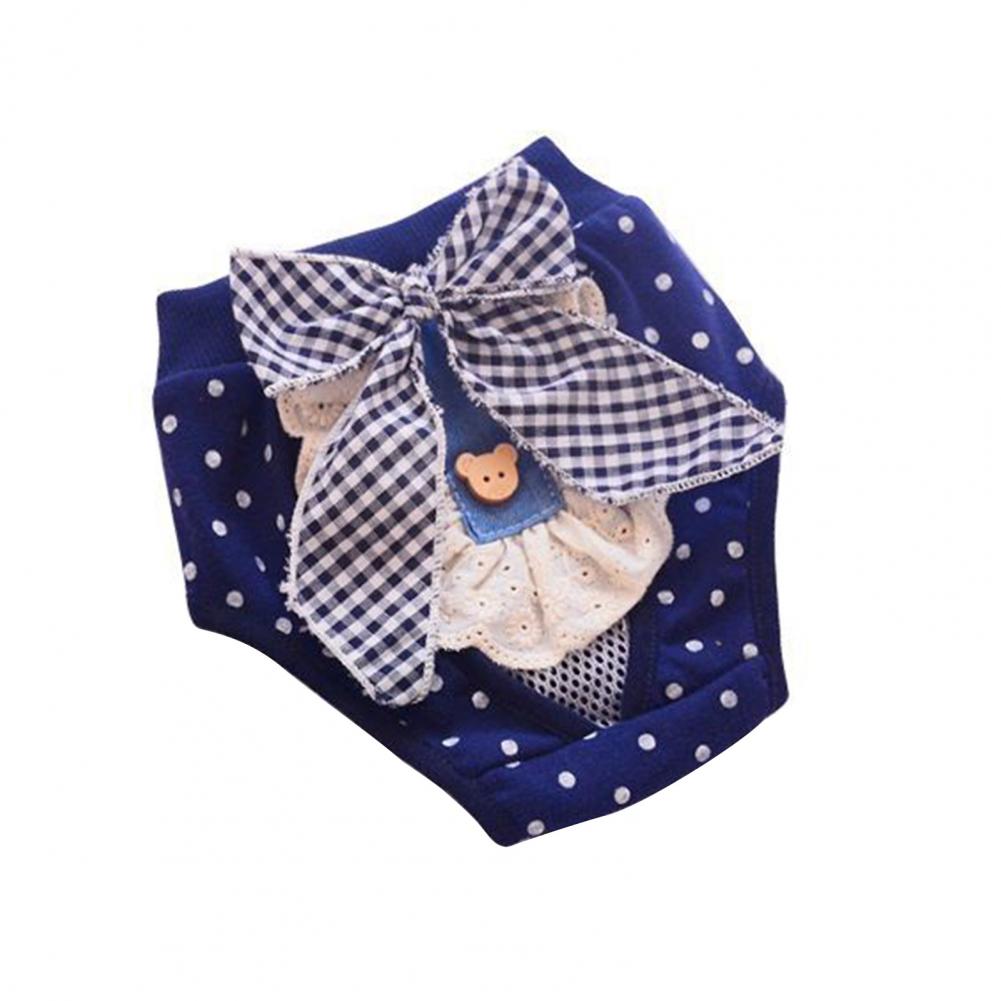 Pet Briefs Diaper Bow-knot Decoration Washable Cotton Shorts Dog Pets Dog Diaper Sanitary Physiological Pants Pet Supplies